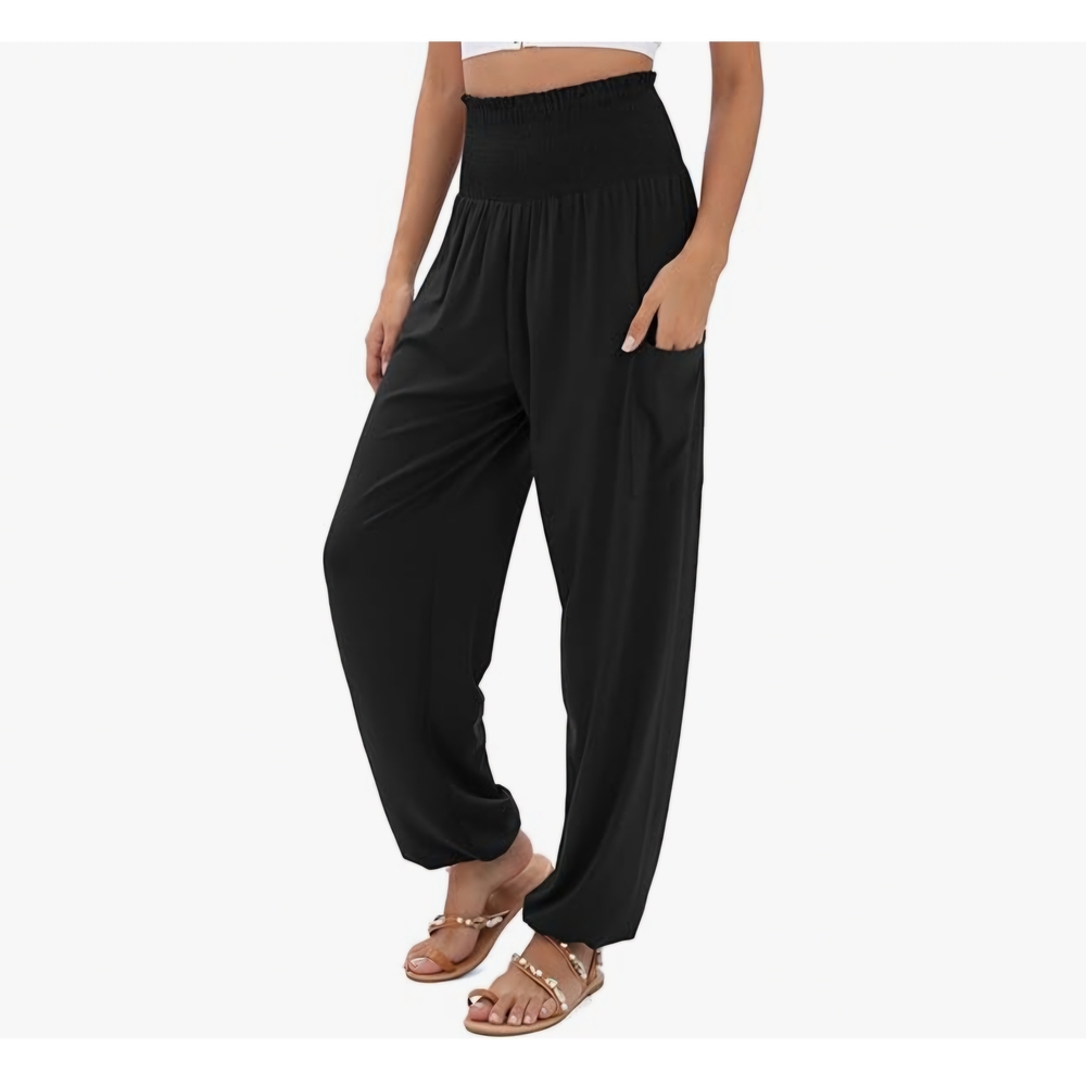 Black Boho Harem Lounge Pants XL